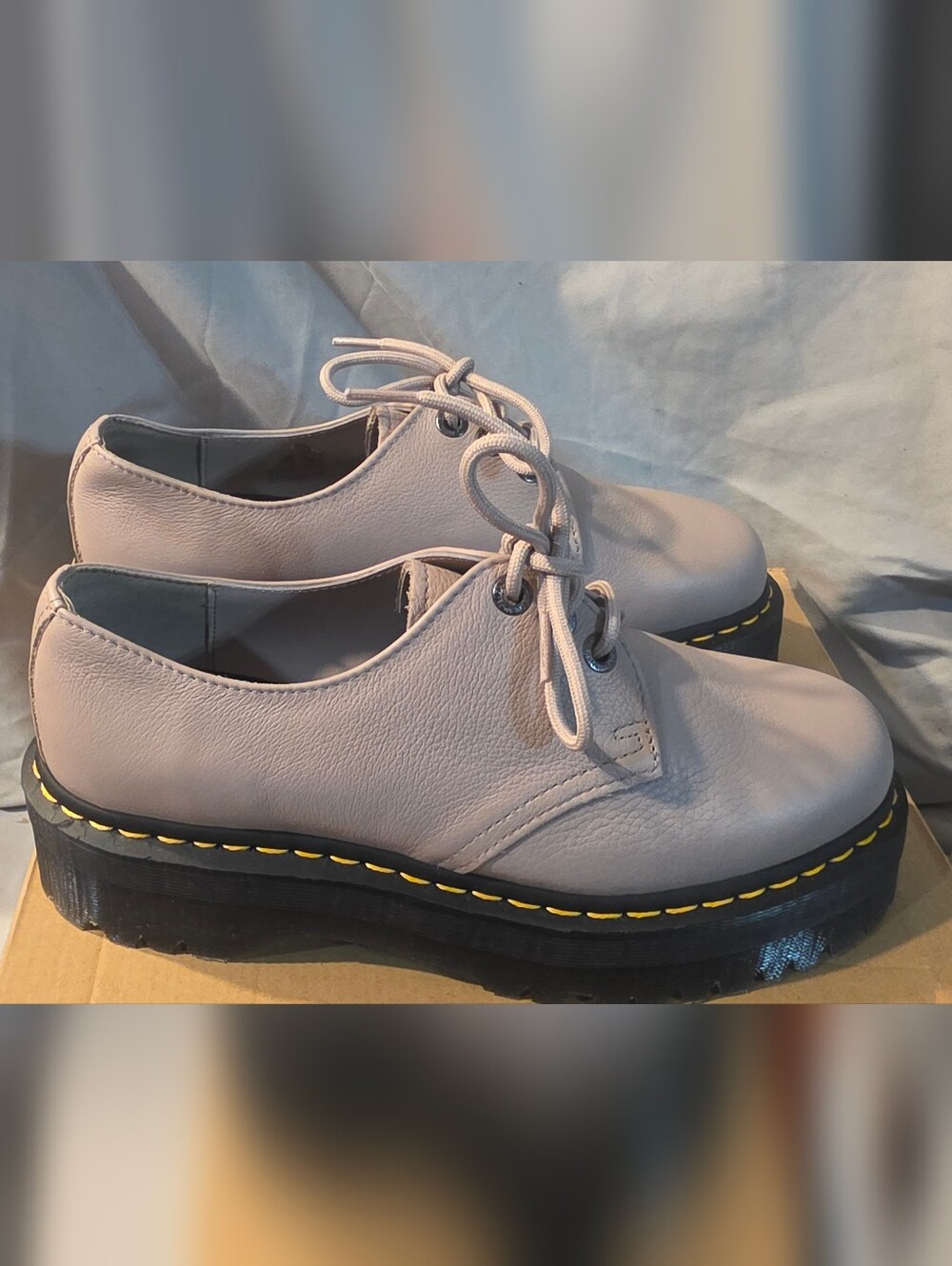 Dr Martens 1461 II Pisa Leather Platform Shoes Vintage Taupe Women Size 10 NWOB